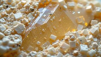 close up view of a polished orthoclase feldspar crystal with subtle golden tones and smooth surface. photo