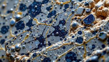 close up view of a polished dumortierite quartz with deep navy blue speckles. photo