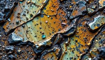 close up view of a polished andalusite showing pleochroic color shifts. photo