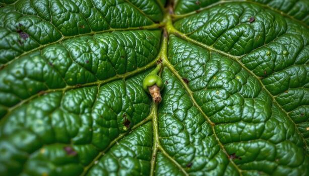 close up view of a fig leaf's lobed pattern and visible vein structure. photo