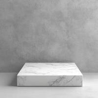 Empty podium and product pedestal mockup ideal for displaying cosmetics, elegant solution for showcasing items in minimalist style on any modern surface photo