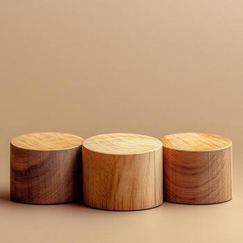 Empty podium and product pedestal design suited for cosmetic display showcasing versatility in styling and arrangement for promotional use in retail environments photo