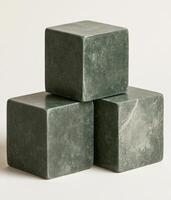 Empty podium and product pedestal featuring stone cubic podiums stacked for display, perfect for showcasing cosmetics and other items while providing ample copy space photo