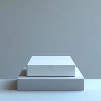 Empty podium and product pedestal mockup, perfect for showcasing various items, cosmetics, or promotional materials, designed for versatile display and creative presentations photo