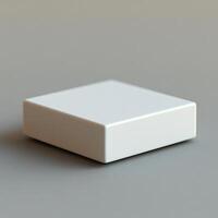 Empty podium mockup in minimalist design for product pedestal showcasing cosmetics and skincare items on neutral background with ample space for branding photo