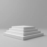 Empty podium and product pedestal mockup showcasing versatile display options for various cosmetics and promotional materials in minimalistic design environment photo