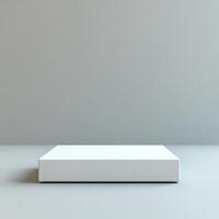 Empty podium and product pedestal for showcasing items, designed for cosmetics displays, capable of enhancing product visibility with clean lines and modern aesthetic photo