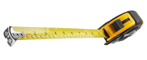 Measuring tape on white back photo