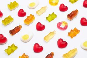 Assortment of Candys on a white photo