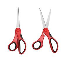 Scissors on a white photo