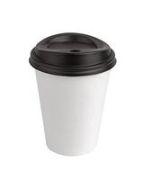 Paper cup isolated on white back photo