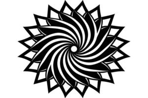Intricate Black and White Mandala Design A Spiraling Floral Pattern for Peaceful and Mystical Ambiance vector