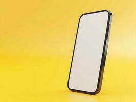 3d phone screen mockup illustration with clean edges used in minimal design templates photo