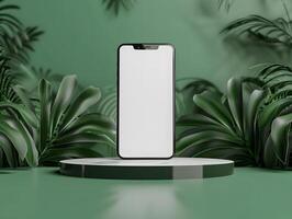 3d digital phone illustration mockup with blank screen perfect for branding and creative mockups photo