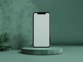 Blank 3d mobile screen with clean edges for app marketing or layout testing in digital products photo