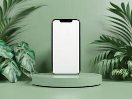 Simple 3d mobile screen illustration for previewing responsive designs or mobile ad content photo