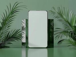 Realistic 3d phone model with blank screen ideal for showcasing apps or responsive websites photo