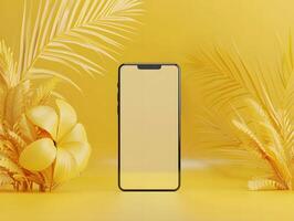 3d render mobile screen mockup for user interface showcase or ecommerce app design photo