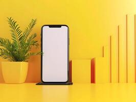Modern 3d phone screen mockup illustration with clean layout and realistic depth on transparent background photo