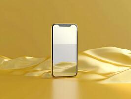 Soft shadow 3d phone mockup with blank screen for advertising mobile apps or content photo