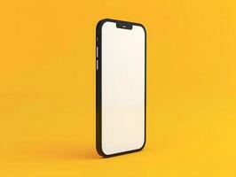 3d smartphone mockup featuring empty screen design suitable for app demonstrations or product display photo