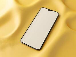 Abstract 3d phone design with empty screen used for product promotion or mobile ui mockup photo