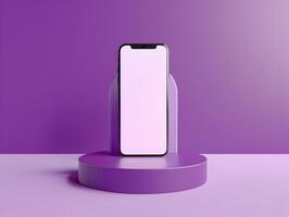3d rendered phone with blank screen ideal for modern app interfaces or software launch previews photo