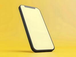 Professional 3d blank phone screen mockup with floating effect for digital interface presentations photo