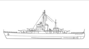A drawing of a large ship on a vector