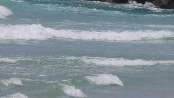 View of ocean waves hitting the beach video