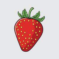 Strawberry fruit simple isolated cartoon illustration with a light background vector