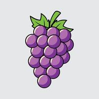 Grape fruit simple isolated cartoon illustration with a light background vector