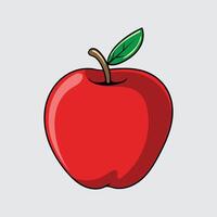 Apple fruit simple isolated cartoon illustration with a light background vector