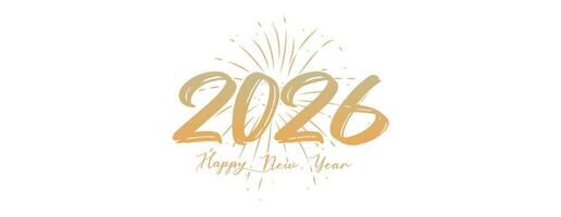 2026 Happy new year new years eve, celebration greeting card vector