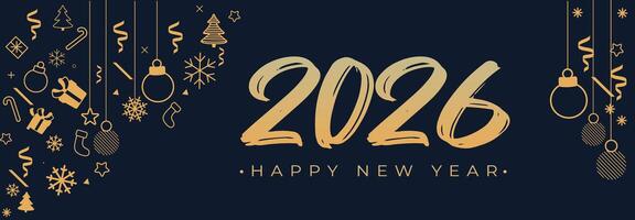 Bright Beginnings 2026 New Year Greeting Card vector