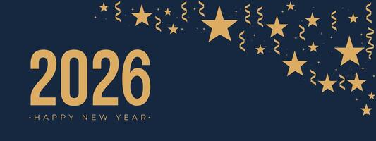 Sparkling 2026 Happy New Year Greeting Card with Fireworks and Stylized Sparkler Font vector