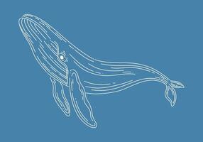 Whale outline clip art marine life monoline minimalist isolated editable vector