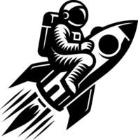 Brave astronaut riding a rocket vector