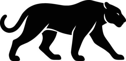 Panther Silhouette Walking Side Profile vector