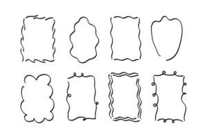 Frames border hand drawn backgrounds for text. Abstract festive ink backdrops. Sketched set with cute framings for template, card, invitation, birthday, menu, flyer. vector
