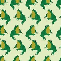 Frog Seamless Pattern Illustration. Ideal for fabric design, wallpaper, and playful graphic projects vector