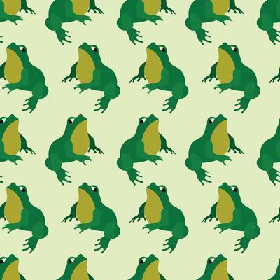 Frog Seamless Pattern Illustration. Ideal for fabric design, wallpaper, and playful graphic projects