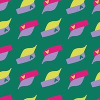 Colorful Visor Cap Seamless Pattern. vector