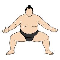 Illustration Sumo Cartoon Character Simple vector