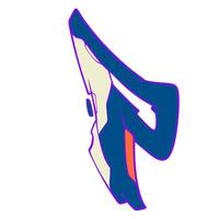 P Graffiti Futuristic Typography Font vector