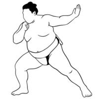 Sumo Illustration Design Art Outline vector