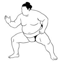 Outline Illustration Sumo vector