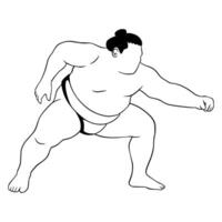 Sumo Outline Illustration Simple Design vector