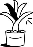 A doodle style icon showing green onion vector