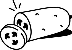 A hand drawn style icon depicting cucumber vector